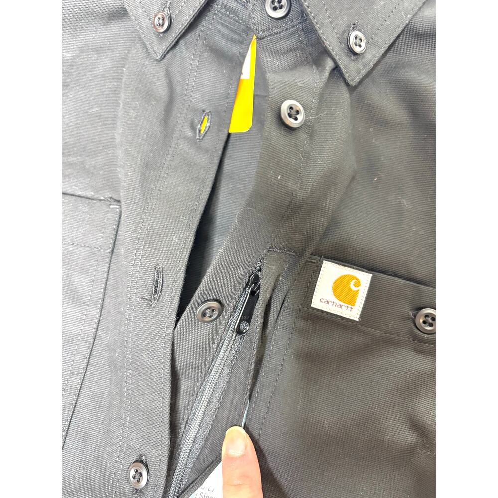 Carhartt Women’s Rugged Flex Relaxed Fit Canvas Long Sleeve Black Work Shirt XS - Picture 5 of 7